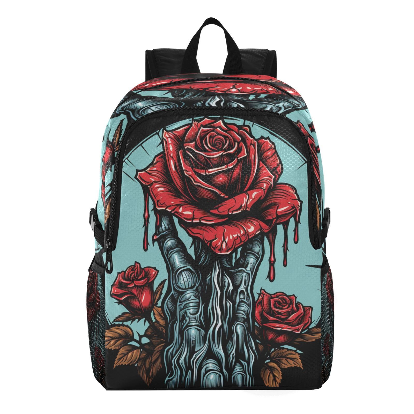 Sac à dos de randonnée pliable imperméable léger imprimé crâne rose - 8