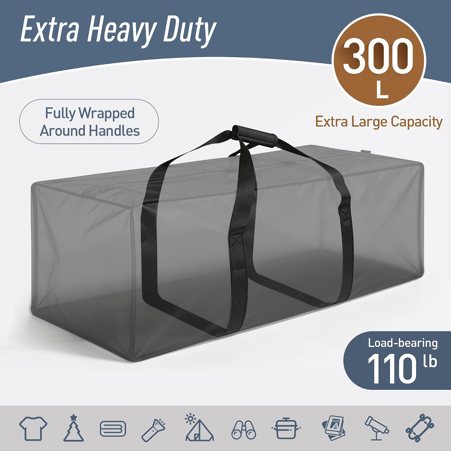 60" Sports Duffel Bag Extra Large Zippered Travel Luggage Moving Bag