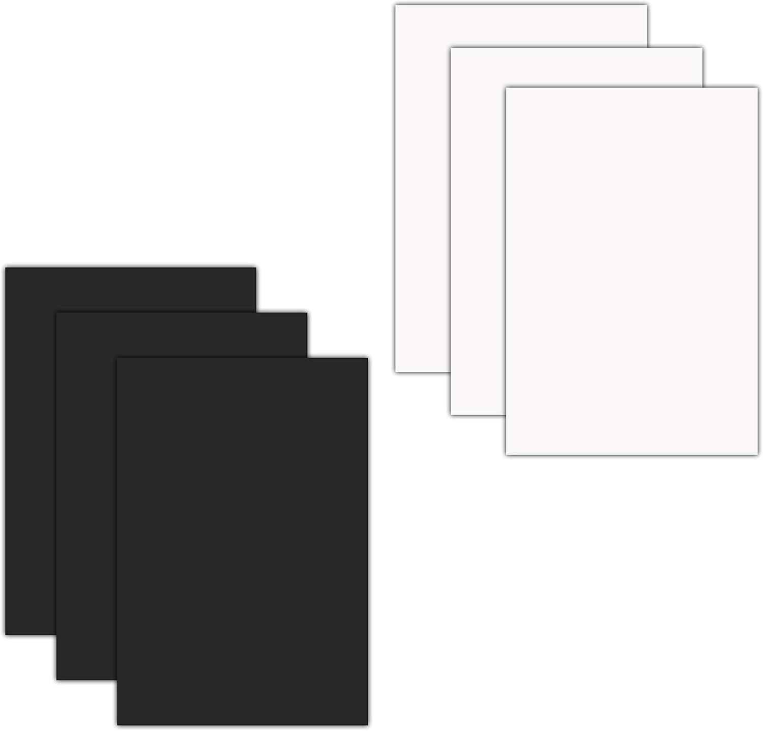 12" x 15" Heat Transfer Vinyl (HTV)/Iron-on Sheets (3 Black, 3 White)