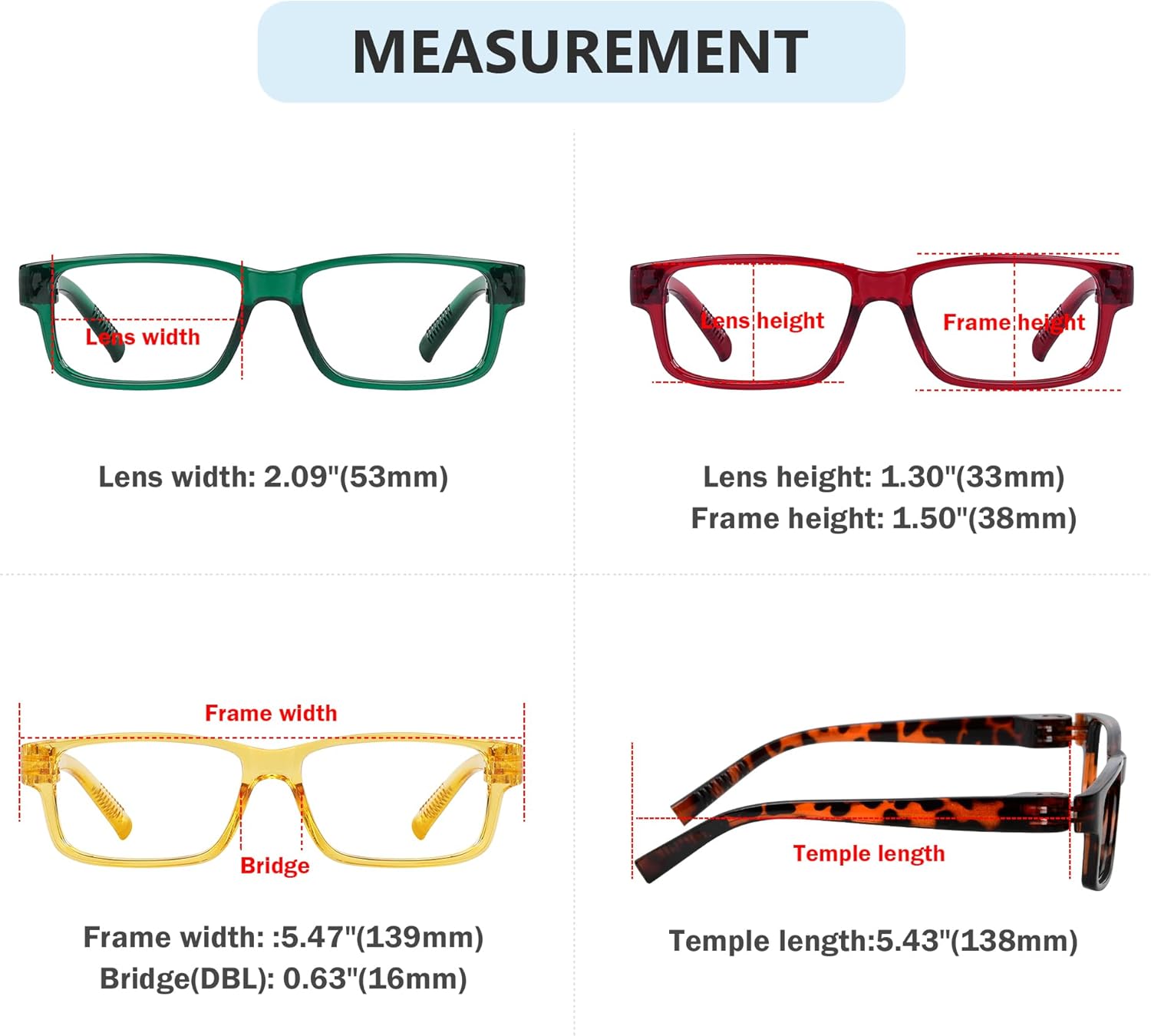 Eyekepper Metalless Screwless Spring Hinges Reading Glasses 6 Pack Vintage Readers for Men Women +2.00