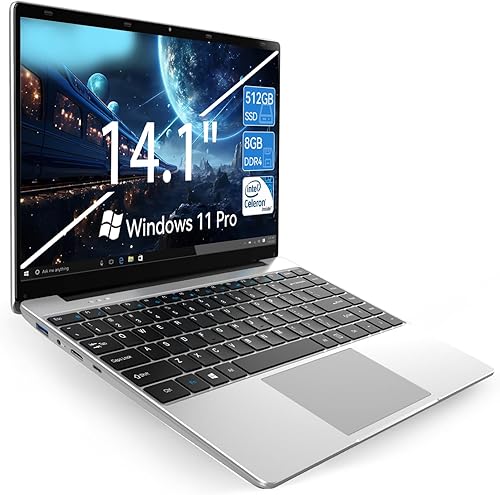 Miniatura 2 de ANTEMPER Portátil de 14,1 pulgadas, computadora portátil Win 11, 512 GB SSD 8 GB de RAM, Intel Celeron N4020C, portátiles Full HD 1920x1080, Mini