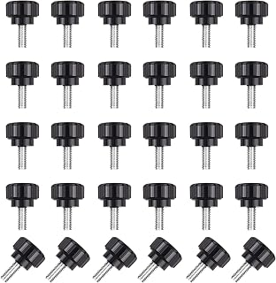 30 Pcs M4 x 10mm Threaded Knurled Thumbscrew, Carbon Steel Clamping Knobs Grip Thumb Screw Mounting Thumb Screw