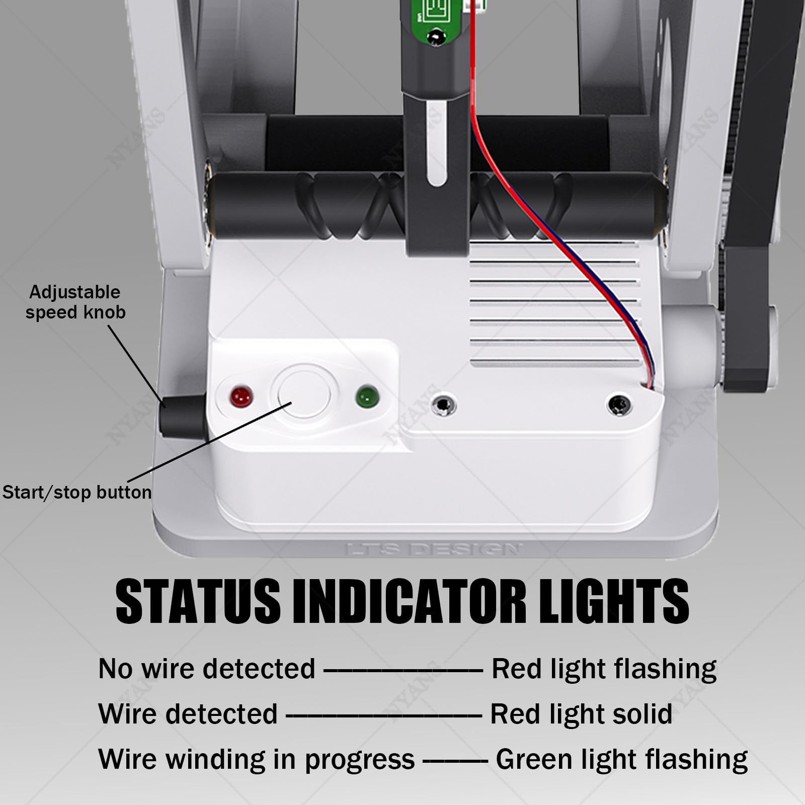 Rebobinador de bobina de filamento eléctrico, rebobinador de impresora 3D, arranque y parada inteligente para carretes de 1 kg, bobinado sin enredos, universal para filamento PLA/PETG/ABS/TPU/nailon