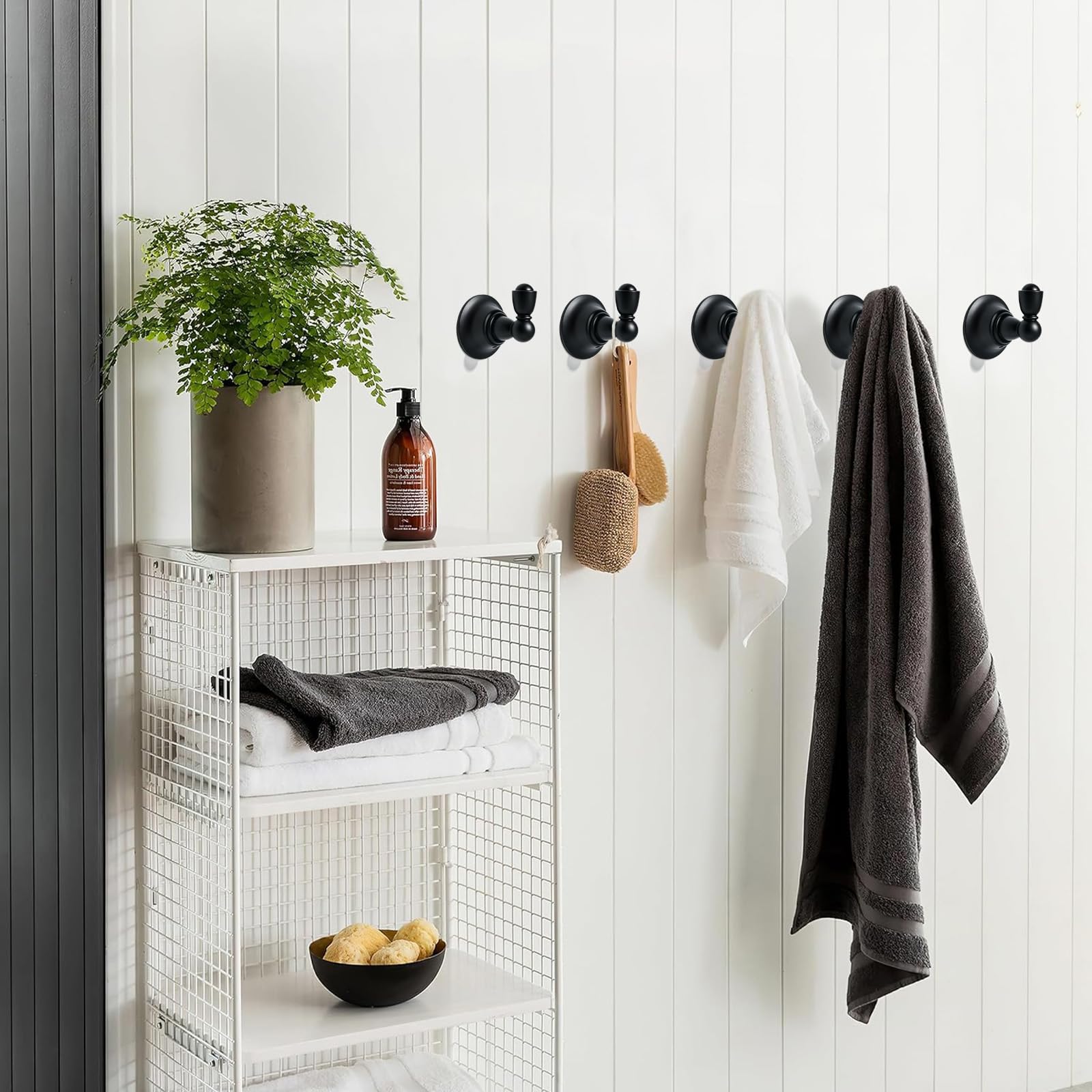 KHTUMEWARE-170372 Matte Black Coat/Robe Hooks 2-Pack in Matte Black — KHTUMEWARE