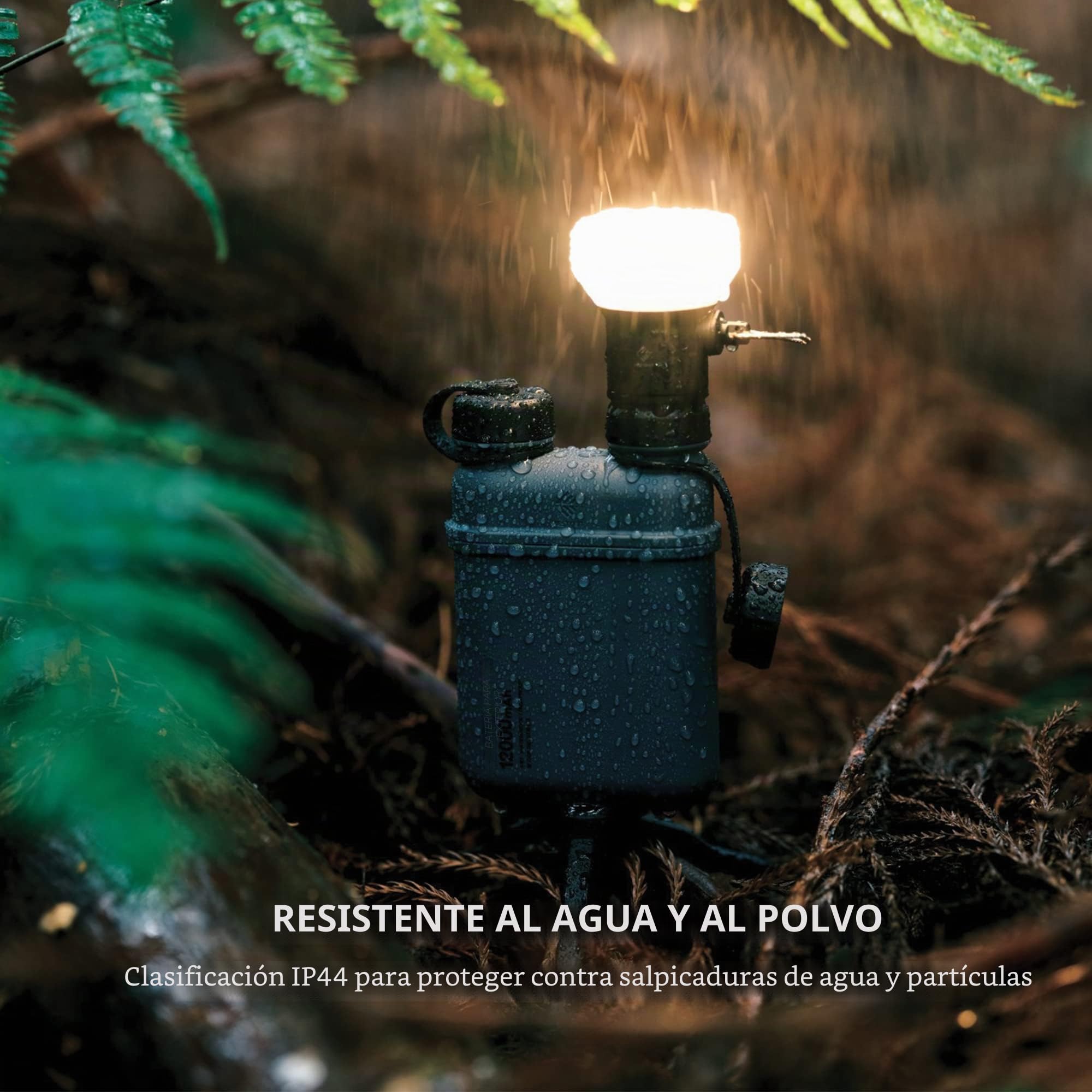 ELECOM NESTOUT - Linterna de panel LED para acampar al aire libre con mini trípode, luz LED regulable alimentada por USB, resistente al agua IP44, 30-1000 lúmenes, linterna portátil para banco de