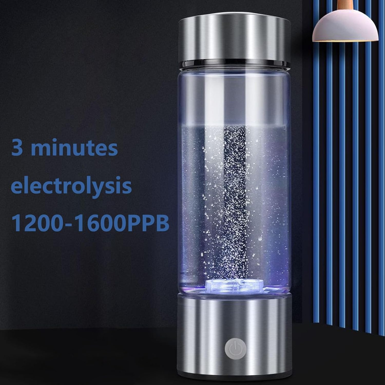 Hydrogen Rich Water Bottle Portable Hydrogen Water Generator Ionizer with SPE Technology 3 Minutes Hydrogen Production Up to 1200-1600 PPB for Home Travel 420 Ml(Red)