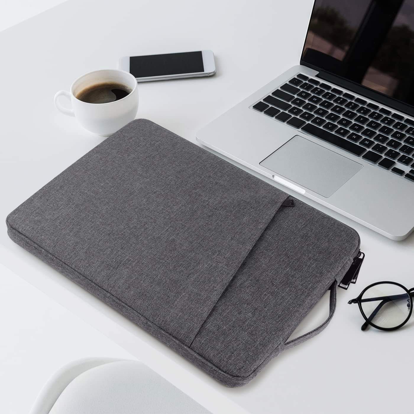 Chelory 13 Inch Laptop Sleeve Case for 13" Inch MacBook Pro/Air 14 Inch New MacBook Pro, Compatible with 13-14 Inch Computer Notebook Ultrabook, iPad Tablet Protective Cover Carrying Case, Dark Gray