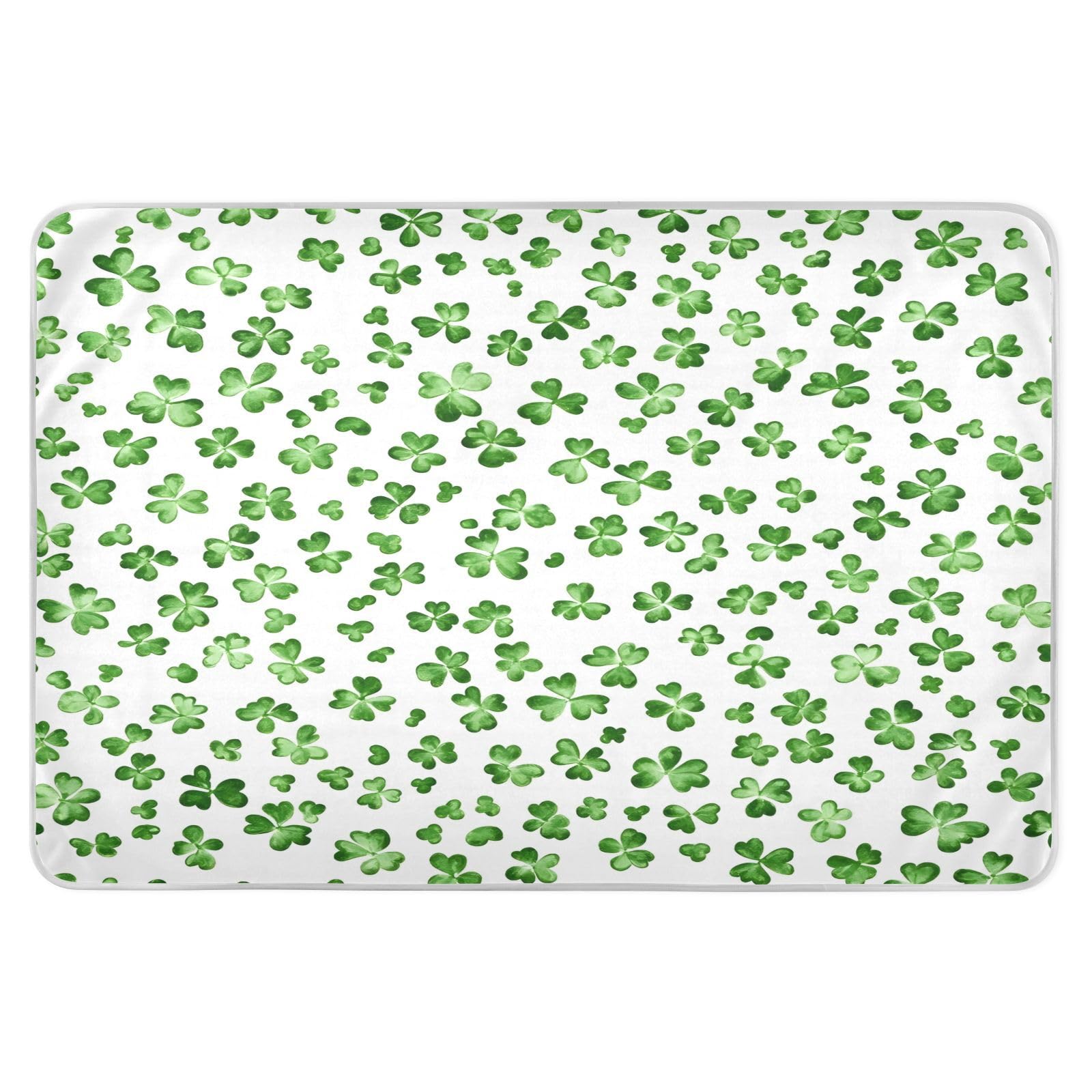 BOESI Watercolor Shamrock Pattern Waterproof Pads for Bedwetting and Incontinence, Reusable Pads, Reusable Diaper Pads for Bed, Sofa, Travel