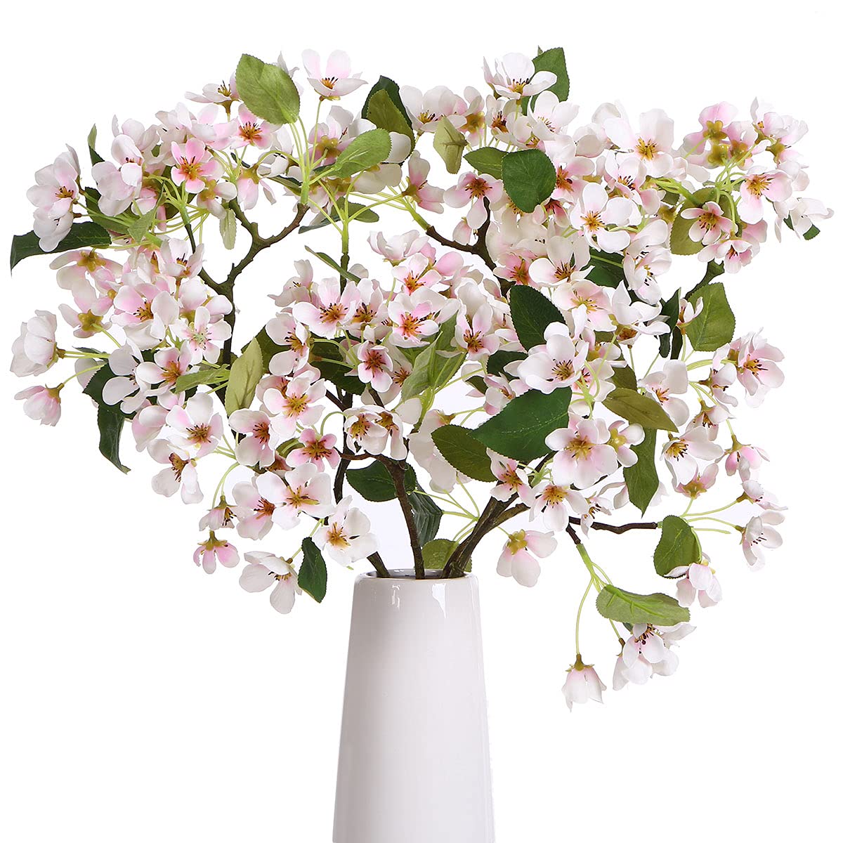 ANWBROAD Artificial Flower Cherry Blossom Bouquets Flowers Artificial 3 PACK Silk Faux Sakura Flowers Fresh Real Touch Flowers Realistic Home Wedding Decoration Floral Arrangements LAF04LP