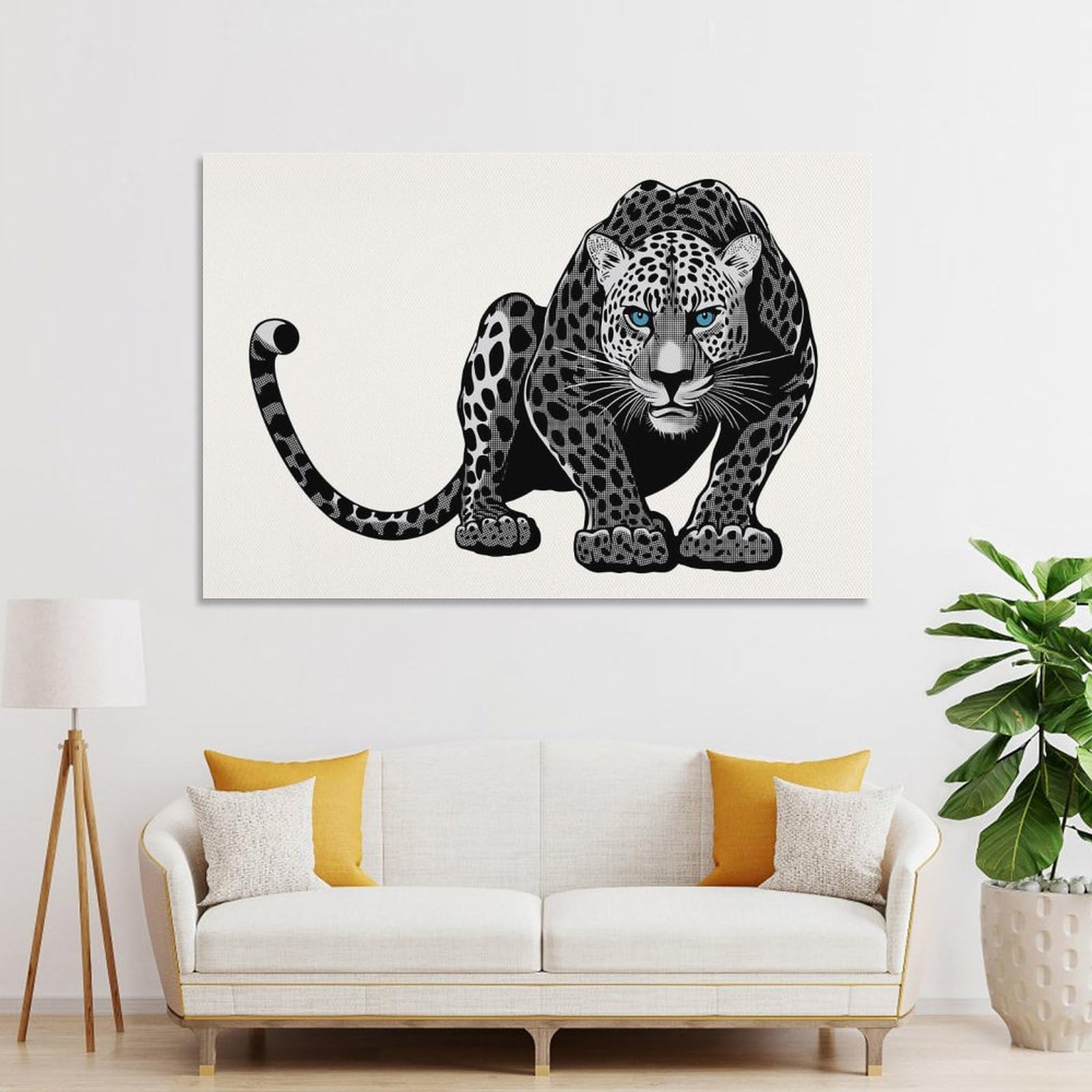 Junmoney Leopard Home Decor Wall Art, 24x36inch(60x90cm), for Bedroom, Lounge Or Dressing Area, Canvas Wall Decor for Personal Spaces