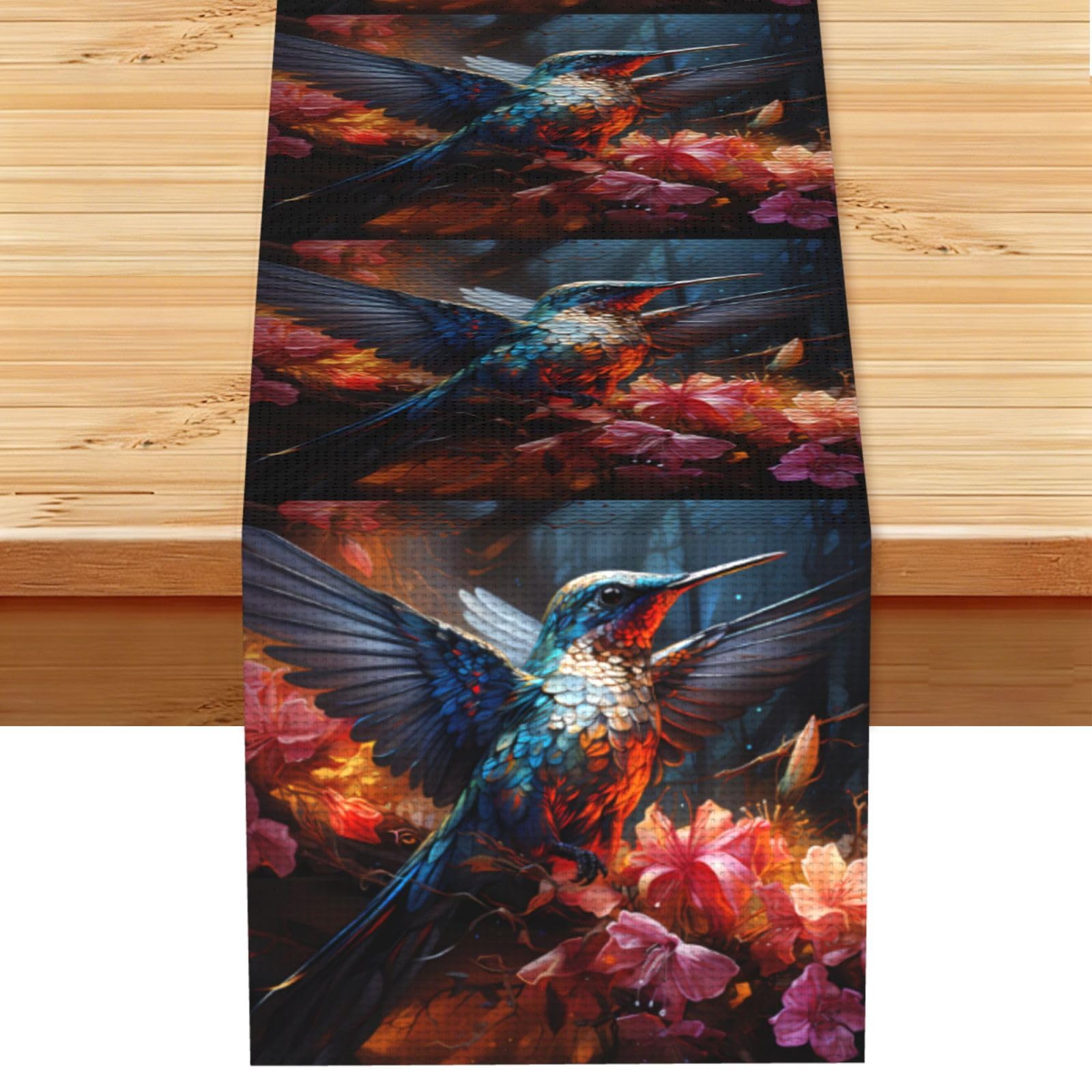 Hummingbird Table Runner 13x72 Inch Dining Decor