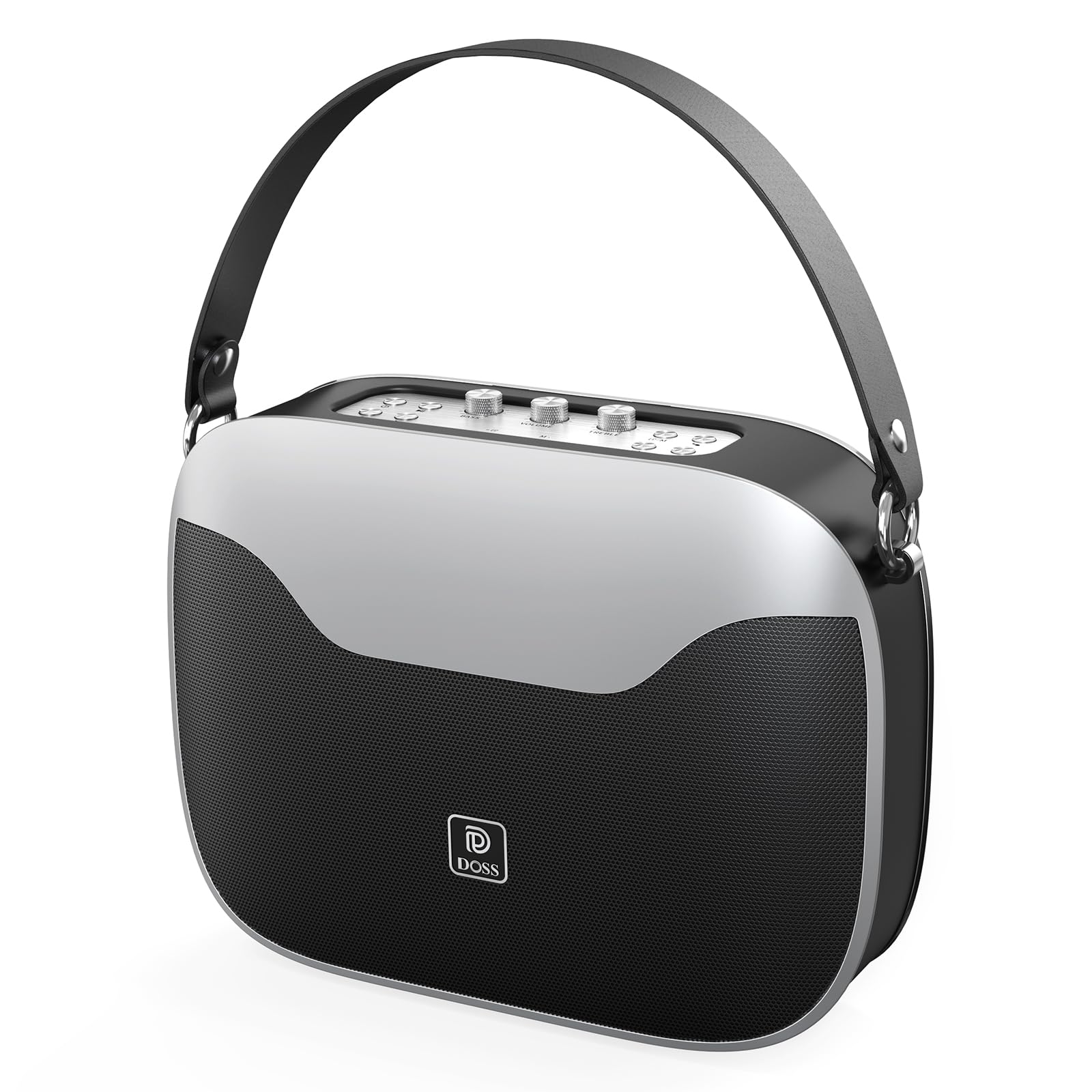 DOSS SoundBox H100 Bluetooth Speaker with 50W Immersive Sound, 24H Playtime, Wireless Stereo Pairing, Power Bank, Treble & Bass Adjustment, Portable with Flexible Handle for Party, Home