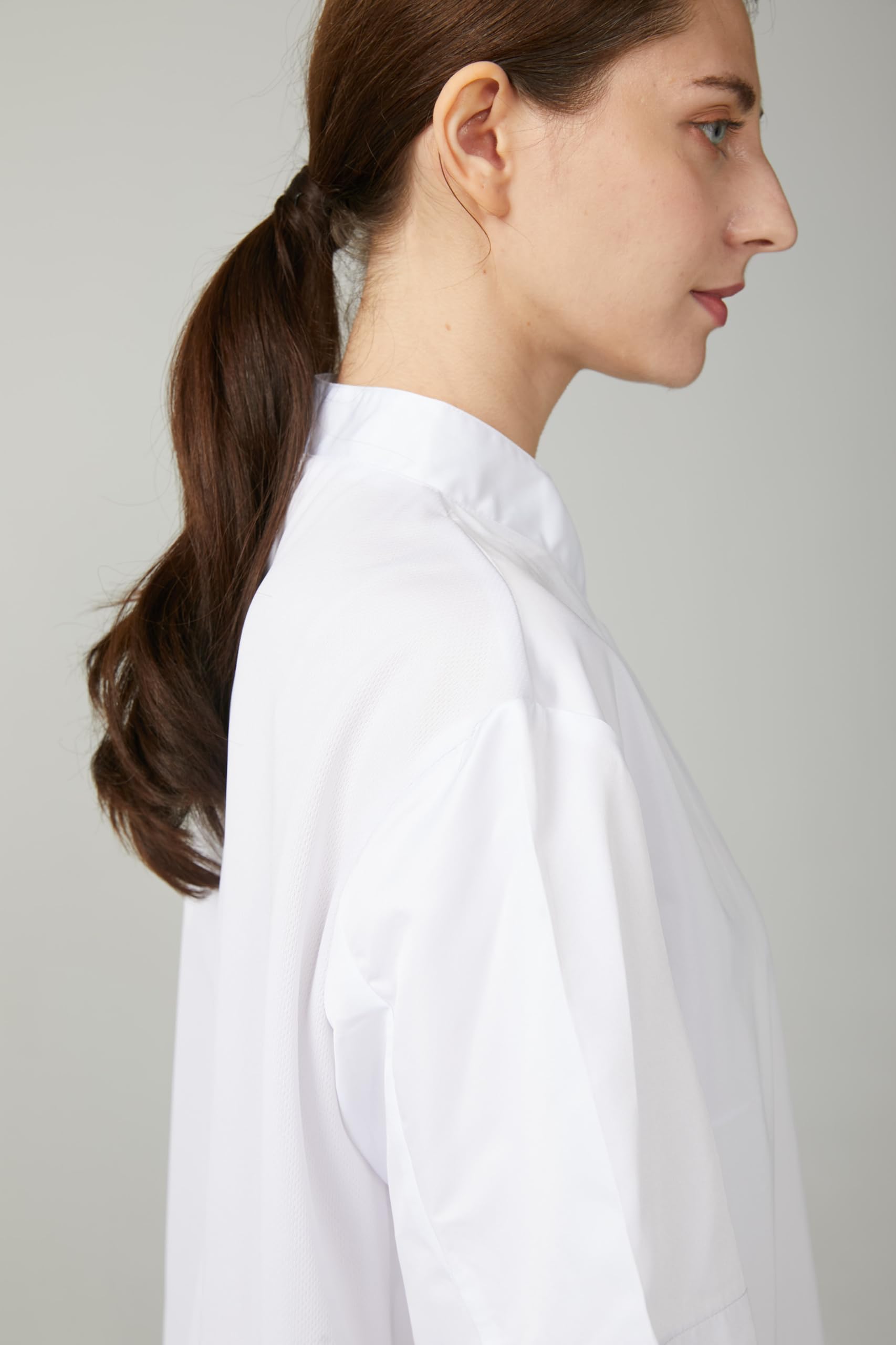 Chaquetilla Cocina Mujer Antimanchas Transpirable Microfibra Profesional Uniforme Hostelería Botones Presión Cuello Mao Lavado 90 Grados Secado Rápido Sin Planchado Restaurante Chef - Serie 705