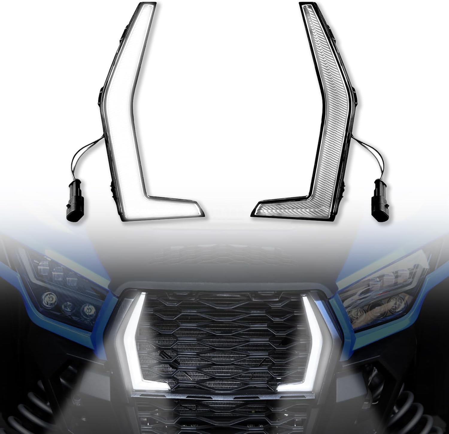 LED Fang Lights for Kawasaki Teryx KRX 1000 20-25, Waterproof Front Grille Accent Lights UTV Impact-Resistant Street Legal Light for Teryx KRX4 1000 2023-2025 Accessories (2PCS)
