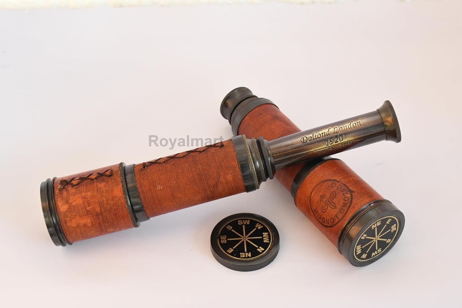 Brass Telescope1915 London Brass Maritime 15x Clear Vision Antique Maritime Pirate Spyglass Telescope for Adults, for Nautical & Vintage Décor, 14 inch