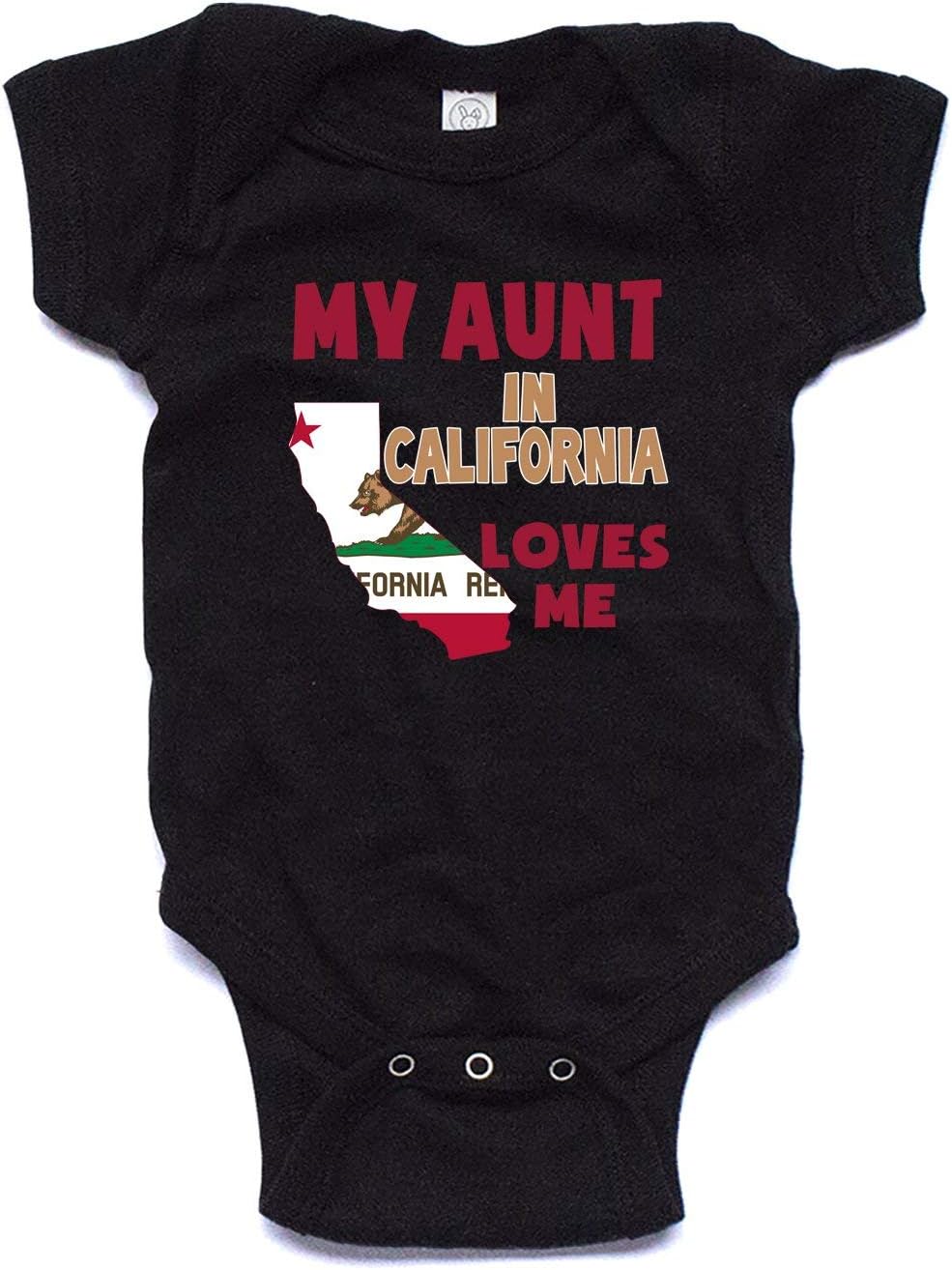 NanyCrafts Baby's My Aunt in California Loves me Bodysuit, My Aunt Loves me