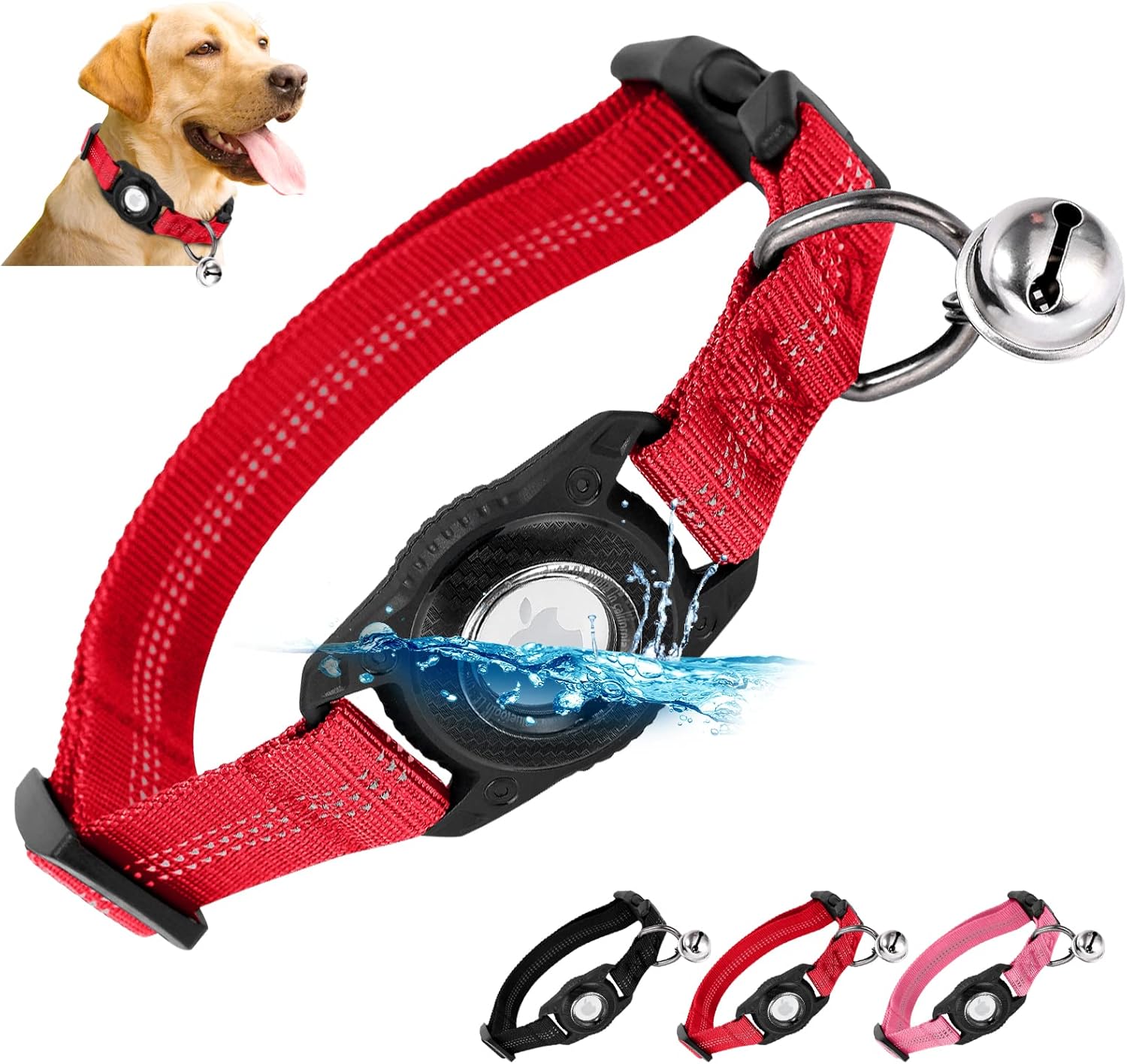Airtag Dog Collar, Heavy Duty Waterproof Dog Collar with