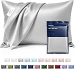 MR&HM Oreiller satin pour cheveux et peau, Oreil satin en soie 2 Pack, Queen Taille étuis d'oreiller Ensemble de 2, Couverture oreiller soyeuse avec fermeture d'enveloppe (20x30, Noir)