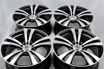 17" Wheels Rims ddr r10 Black with Polished Face Finish 17x7.5 5x108 5x110 40mm Offset 5 Lugs Bolt Pattern 5x108/110 Set of 4
