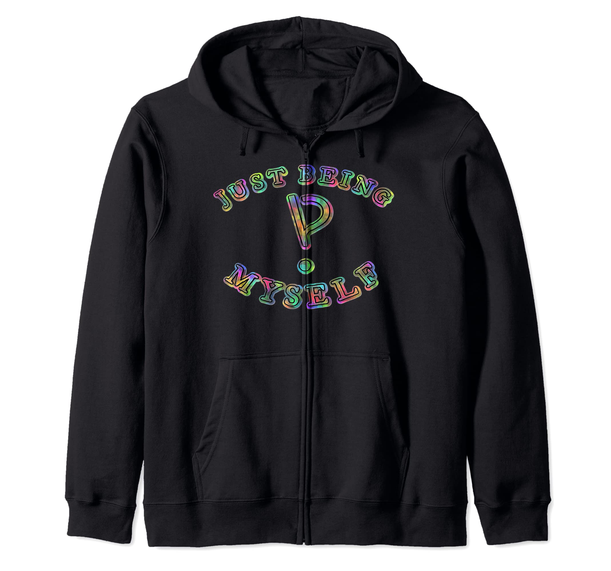Interrobang by RJFJust Being Myself Interrobang Rainbow Bokeh Word Art Zip Hoodie