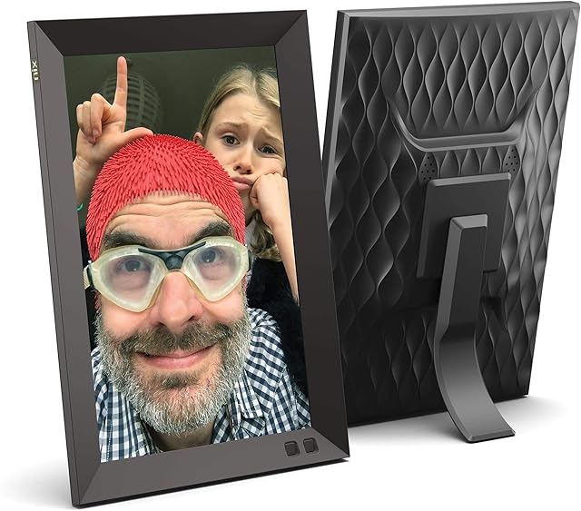 NIX 10.1 Inch Digital Picture Frame (Non WiFi), Portrait or Landscape Stand, HD Resolution, Auto-Rotate, Remote Control - Mix Photos and Videos in The Same Slideshow