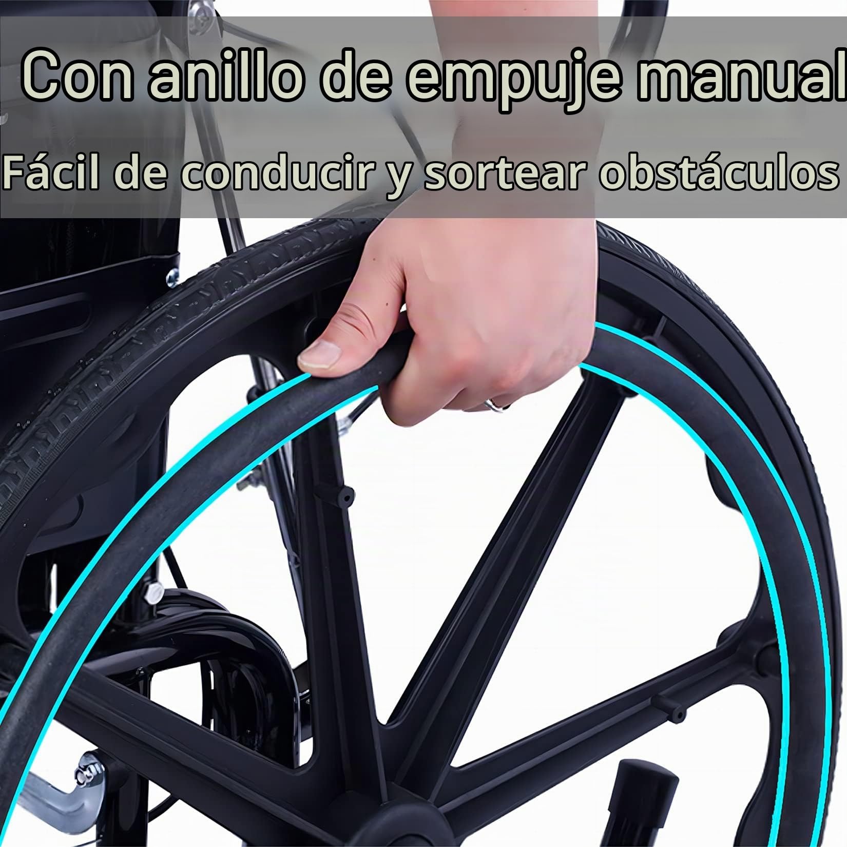ESOYAWE Conjunto De 2 Rueda Trasera De La Silla De Ruedas, 24 Pulgadas No Neumática Prueba De Pinchazos Sólido Rueda De Silla De Ruedas Manual, Ruedas para Sillas De Ruedas De Repuesto