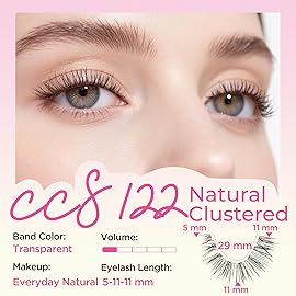 BEPHOLAN False Eyelashes With Tweezers- Ultra-thin False Lashes10 Pairs Eyelashes Pack Natural look Lash Strips Lightweight Lashes with Soft Clear Band(CCS122)