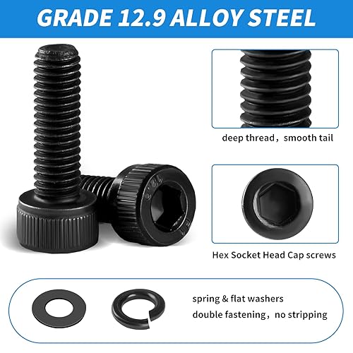 Miniatura 4 de Besitu Surtido de tornillos métricos M2 M3 M4 M5 de 1760 piezas, kit de pernos de cabeza cilíndrica con hexágono interior y tuercas de acero de