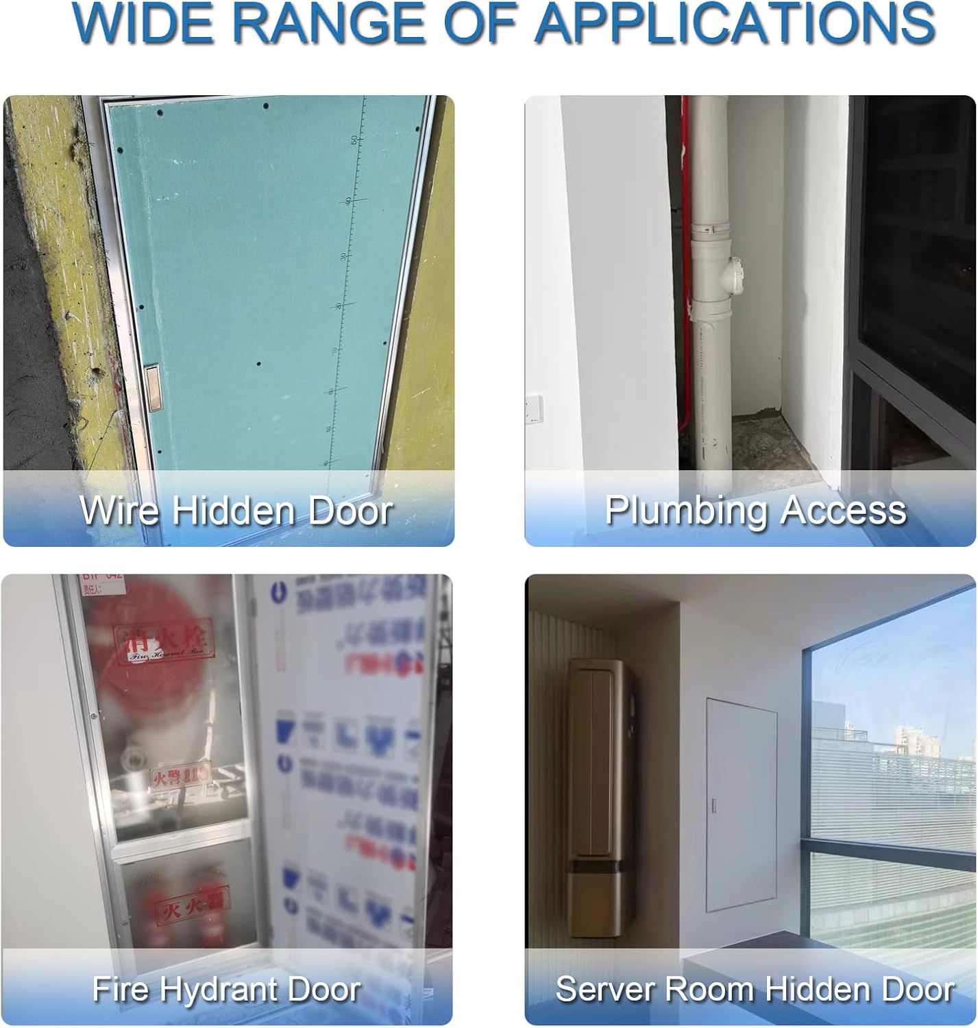 Large Drywall Access Panel, Paintable Plasterboard Attic Access Door, Aluminum Inspection Hatch Plumbing Hidden Door, Flush Mount(40.6x61cm/16x24in)