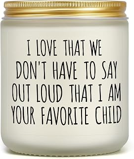 Mothers Day Gifts for Mom, Fathers Day Gift for Dad, Mom Birthday Present from Daughter or Son, Funny Christmas Presents for Grandpa Grandma Nana, Favorite Child Candles
