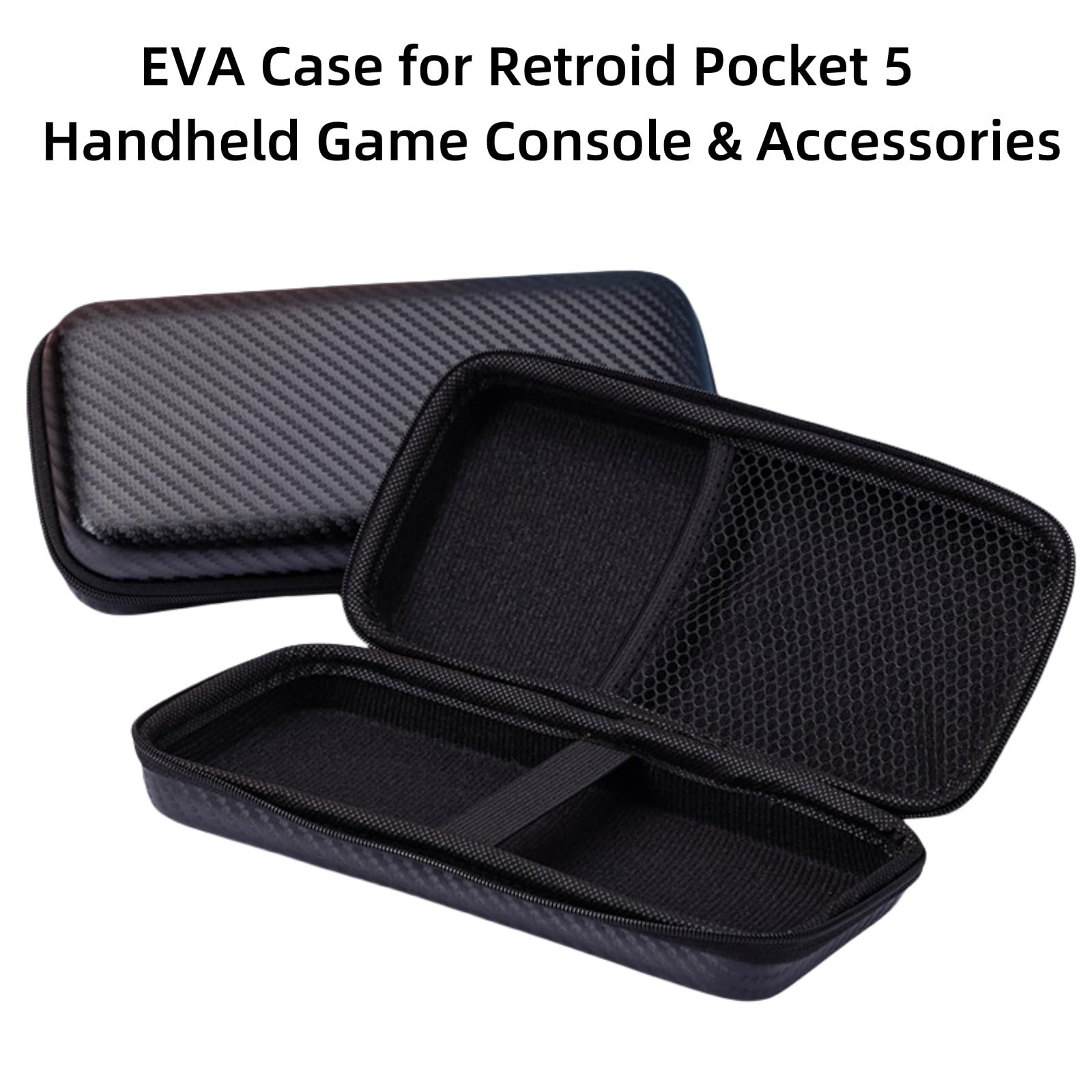 JiangJiangBao EVA Hard Case for Retroid Pocket 5 Retro Handheld Game Console & Accessories, Drop-Proof & Wear-Resistant Carrying Case