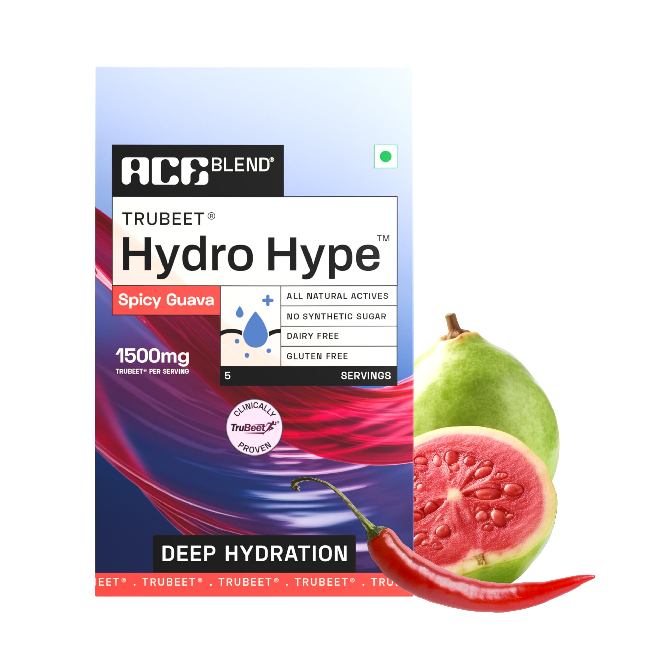 Ace Blend Hydro Hype (15 Sachets) | Energy & Blood Flow | Instant Hydration | Full-Spectrum Electrolytes | 100% Natural Beetroot Extract with Multi Vitamins & Minerals | Spicy Guava - For Men & Women — Amazon image 12