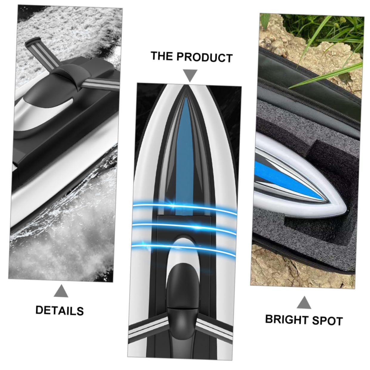 Sosoport Nave Giocattolo Galleggiante Telecomandata Elettrica Doppia Propulsione, lungo Autonomia 1200 Mah, per Piscina e Lago, Materiale Plastica e Acciaio Inox