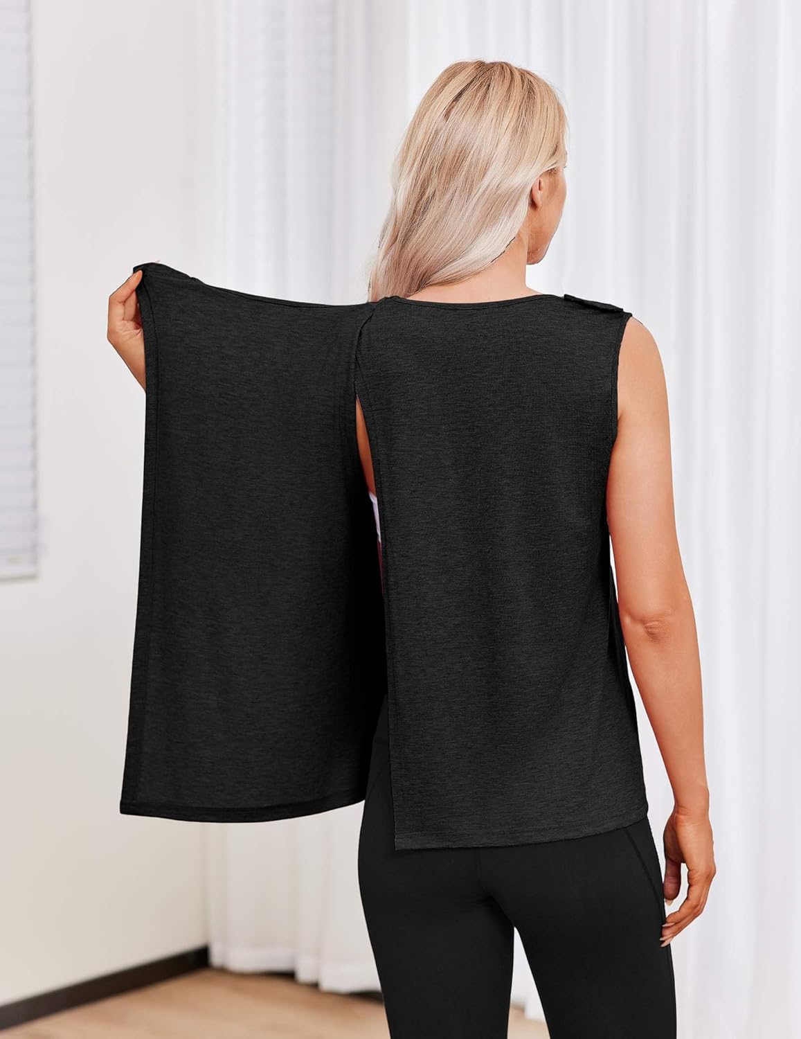 Deyeek Post Surgery Shirts for Women Shoulder Snap Tear Away Open Back Hospital Tank Tops Sleeveless Adaptive Clothing - Image 8