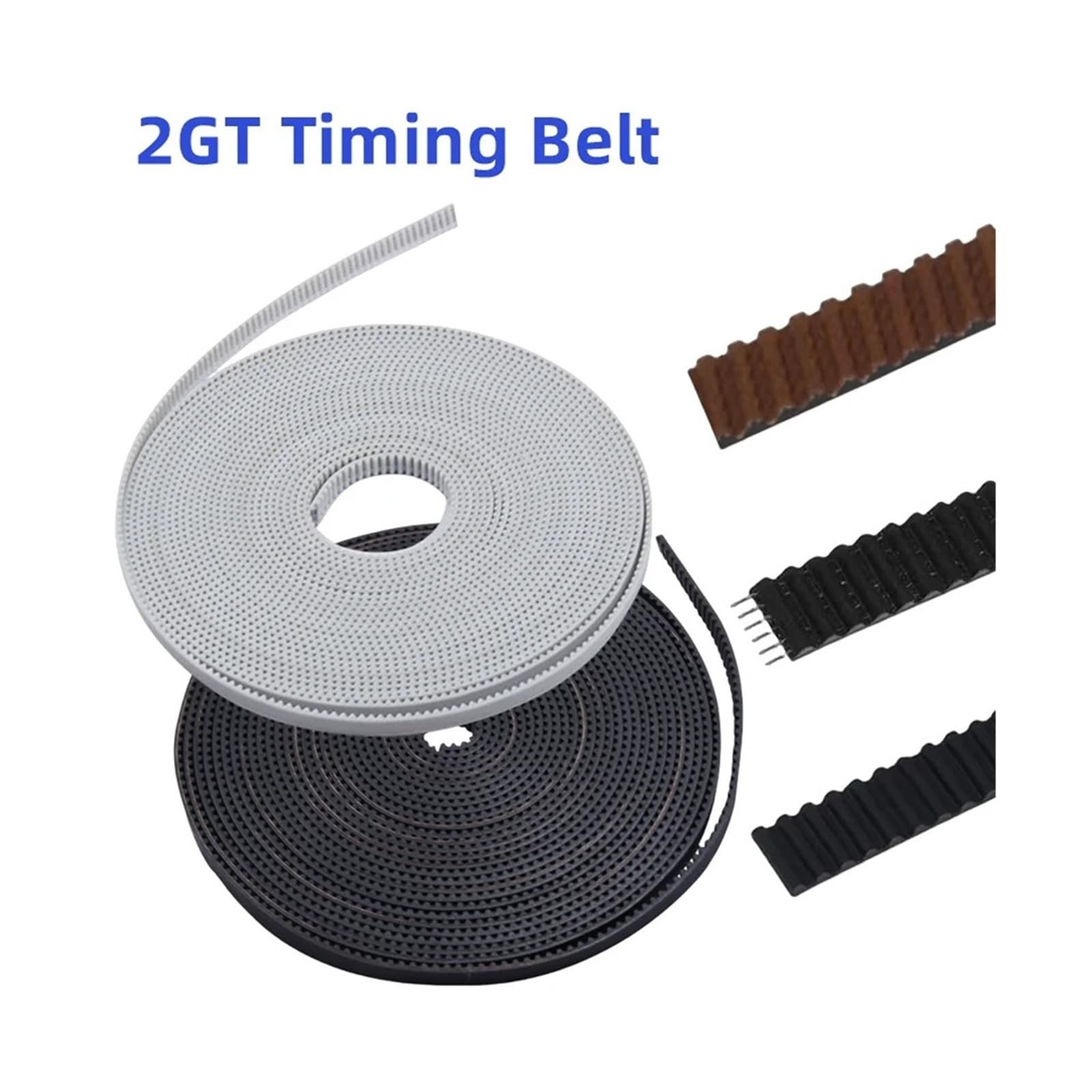 Aixinong1 Otwarty pasek rozrządu 2GT, szerokość 6 mm/10 mm, pasek z rdzeniem stalowym z włókna aramidowego PU | 5/10/50M dla drukarki 3D(PU White,10 Meters-W6mm)