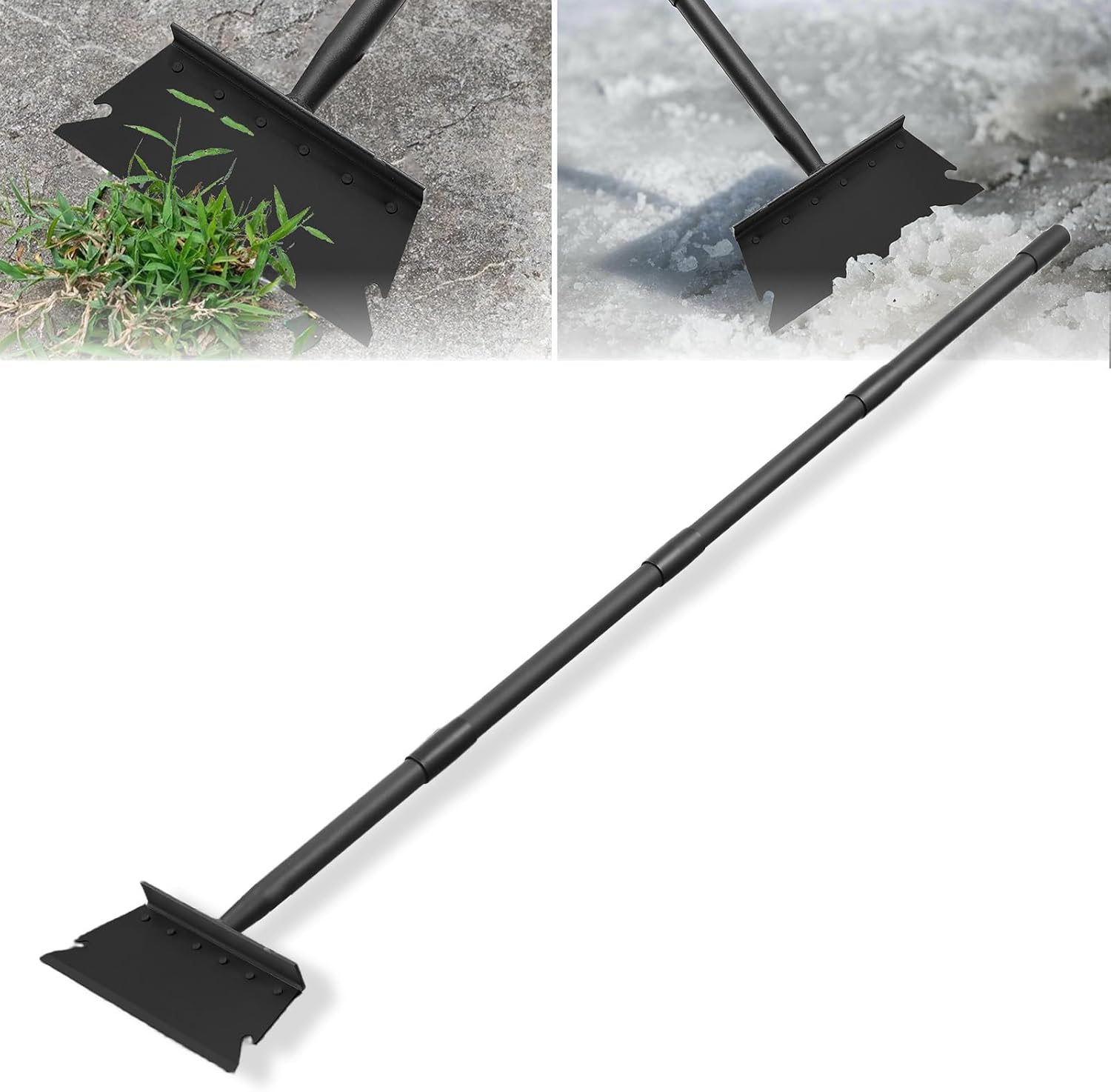 Product image of Garden Flat Shovel Scraper, Multifunctional Garden Cleaning Shovel with 59 Inch Long Handle, Heavy Duty Outdoor Floor Scraper for Weed Cleaning,Trenching,Edging and Removing Snow,Ice,Weeds,Dirty,Moss