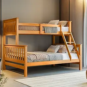 Beliche C/Cama Casal/Solteiro Madeira Maciça Woodstore Mel
