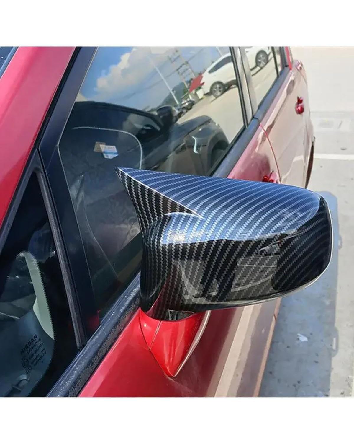 Zaślepki lusterek bocznych pasują do Tiida Hatchback 2004-2010, osłona lusterka bocznego, naklejka na drzwi zewnętrzne, osłona na tylne lusterka, karbonowe nakładki na lusterko wsteczne (czarny połysk