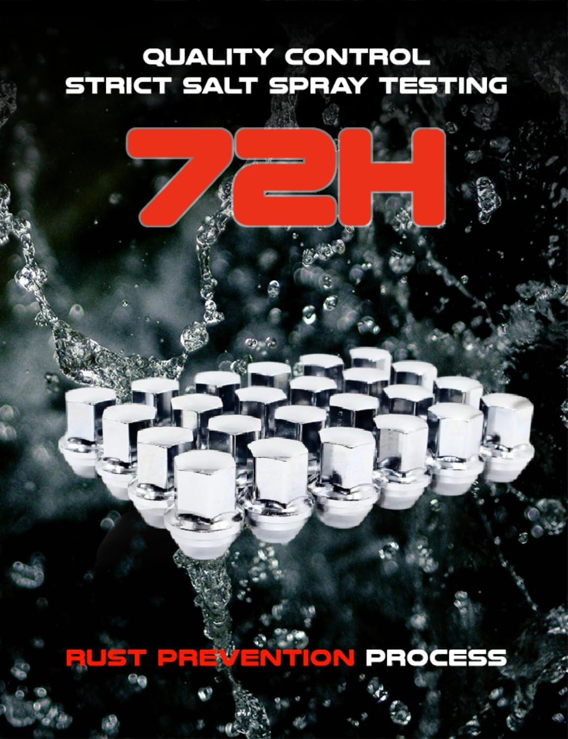 Set of 24 Veritek 14x1.5mm Chrome 7/8 22mm Hex Duplex Large Wide Acorn Seat OEM Style 1.5" 38.5mm Lug Nuts for Buick Cadillac Chevy Chevrolet Chrysler Dodge Jeep RAM Factory Wheels VPE-14155330CH24