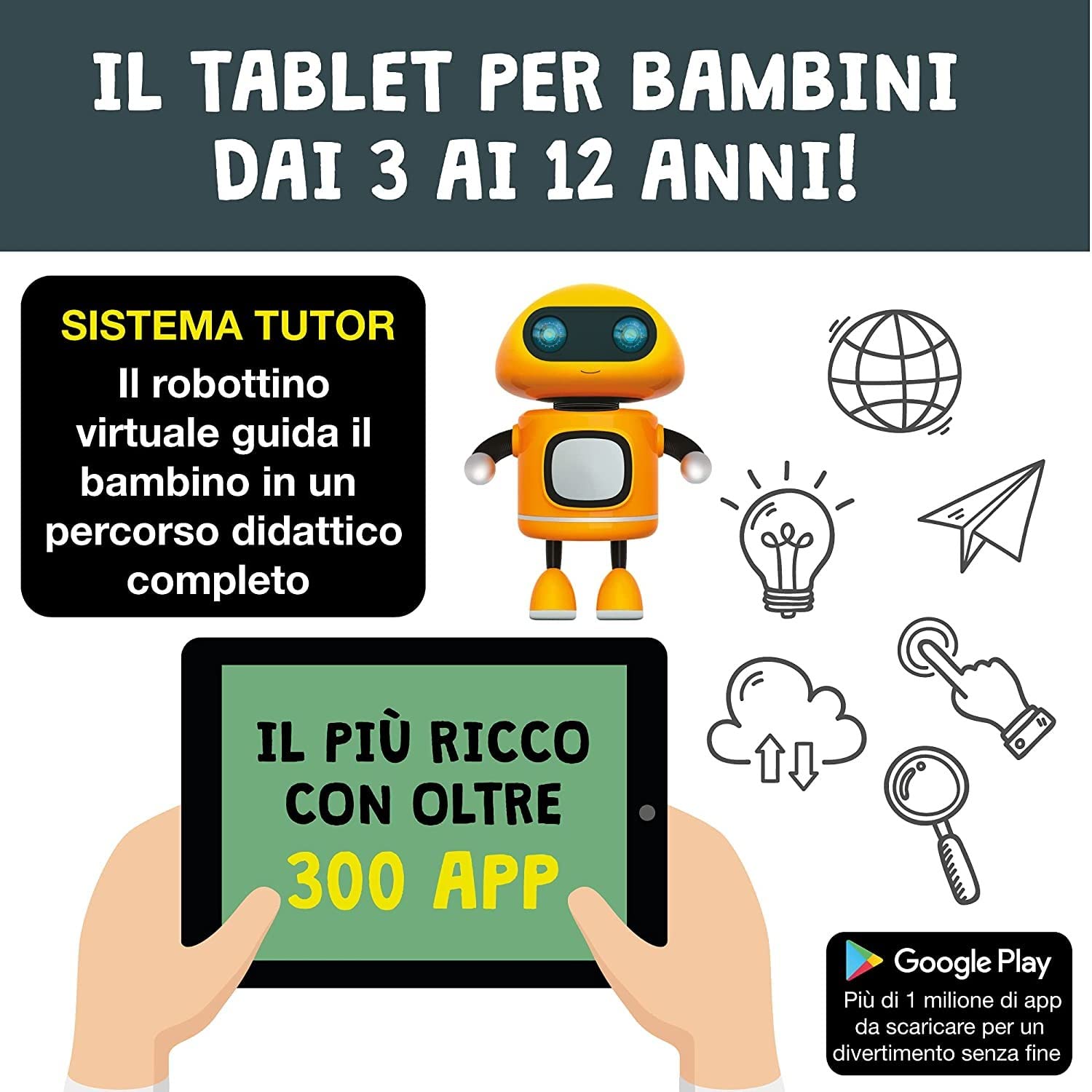 Lisciani Giochi Mio Tab 10 cali Tutor XL 2021, wielokolorowy, 89062