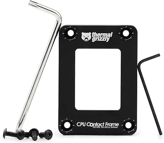 Thermal Grizzly - CPU Contact Frame Intel 12th Generation - for Optimized CPU Contact Pressure to Improve The Cooling Performance - Easy Install - by der8auer