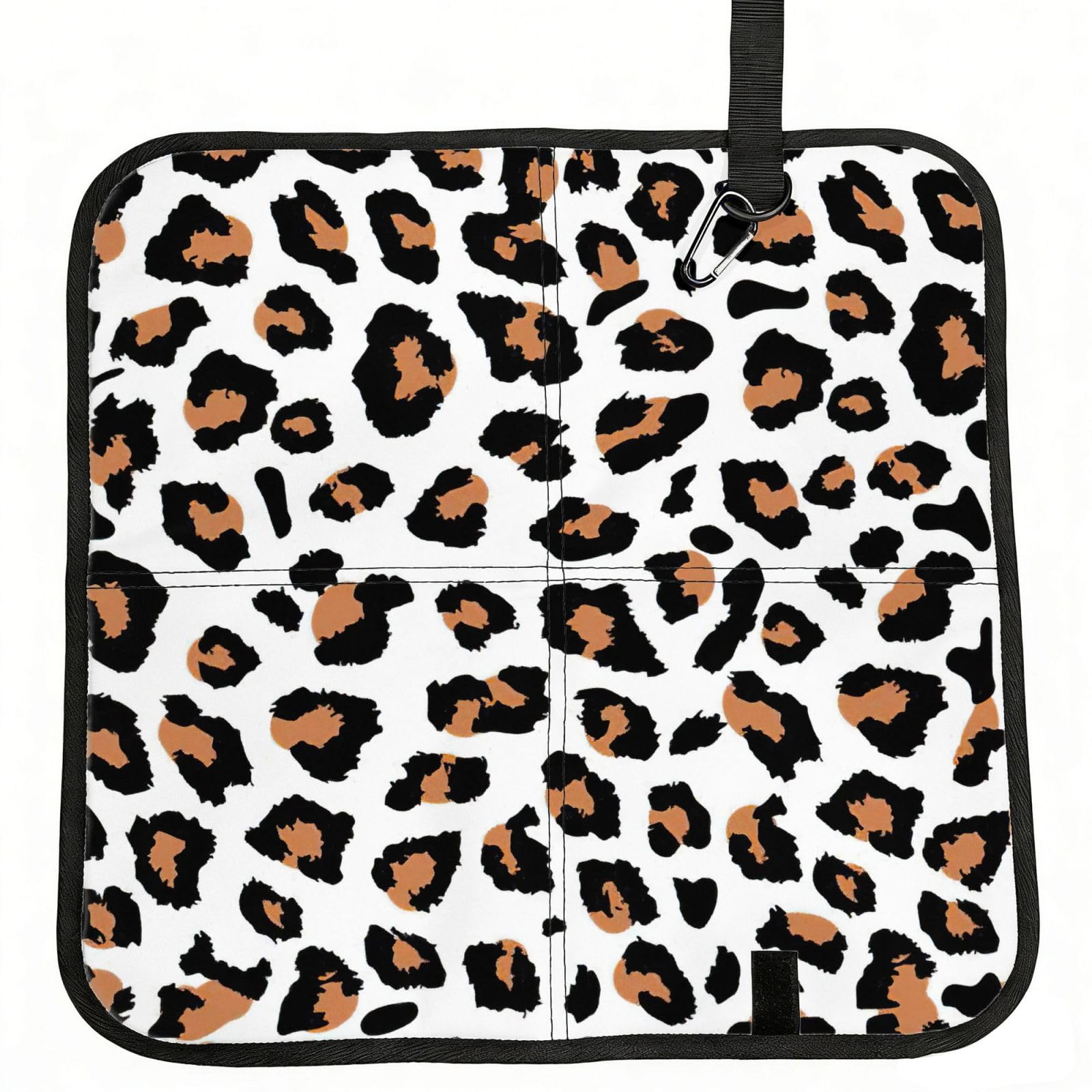 KAPPTYY Leopard Printed Bleacher Seat Cushion PE Foam Filling, Foldable Sitting Pad for Concert Stadium Events