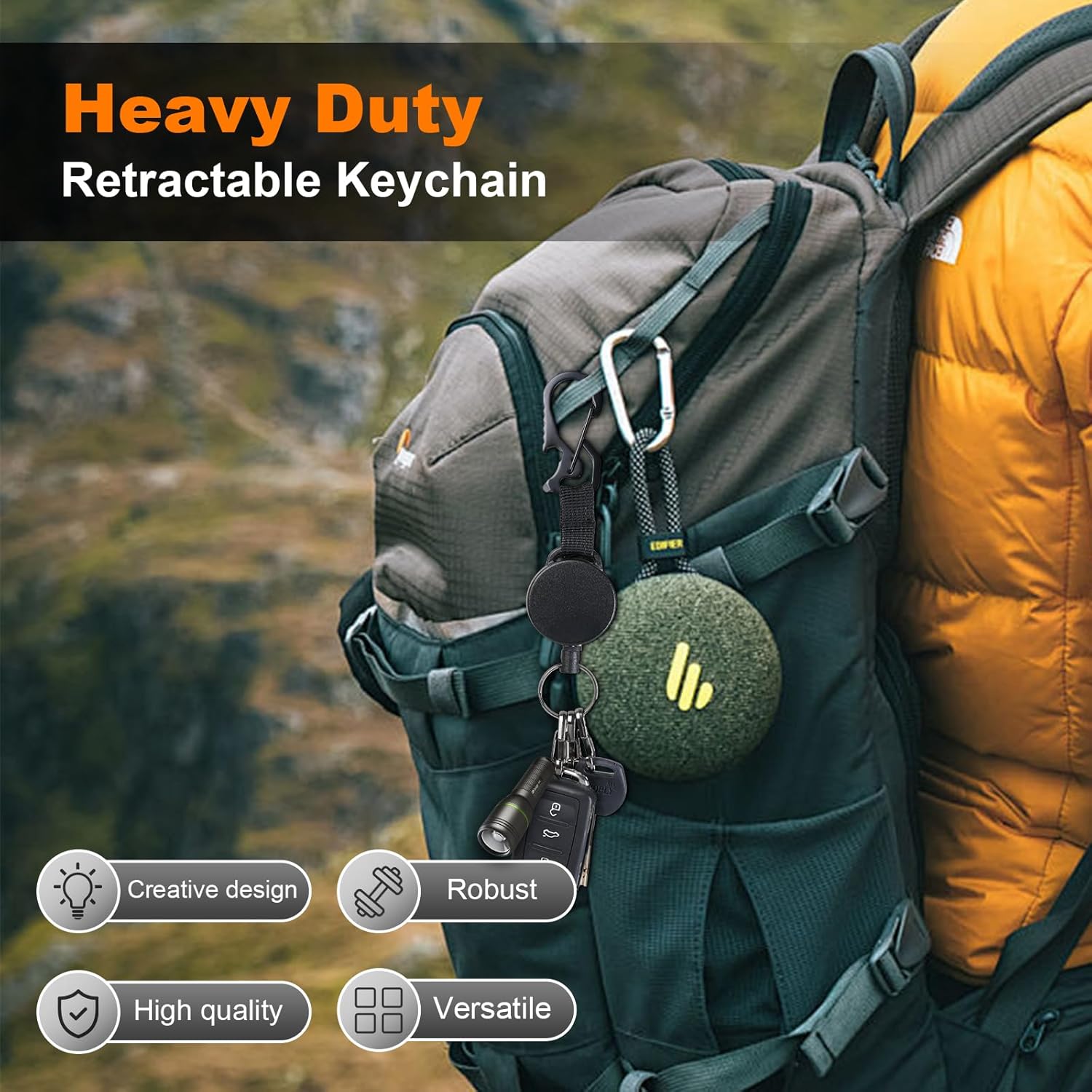 Retractable Keychain Heavy Duty - Retractable Key Holder Key Ring