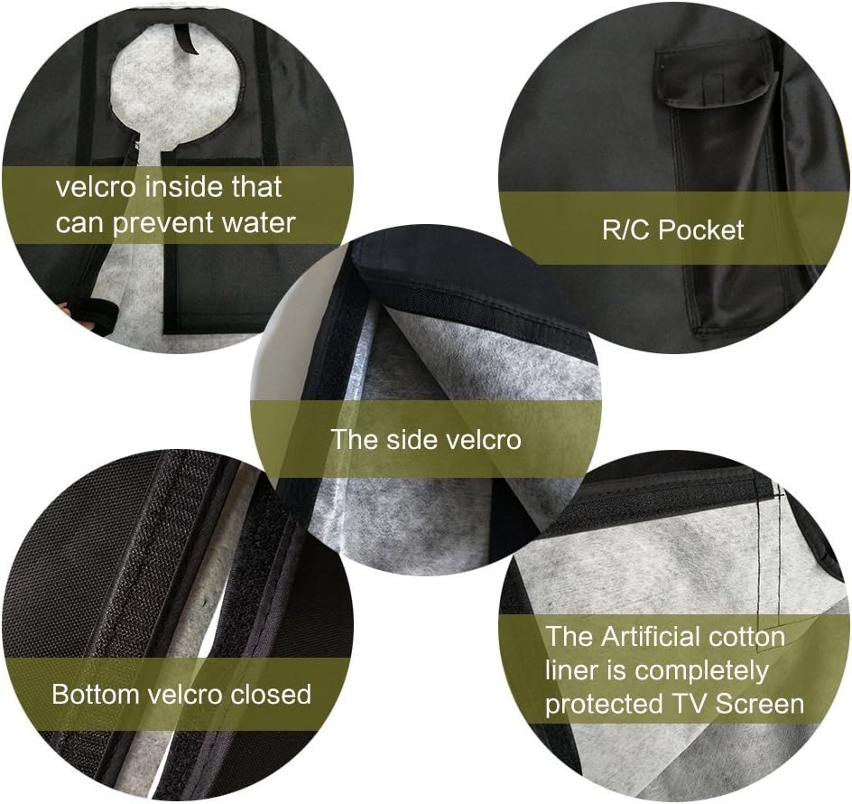 Exclusive BroilPro Accessories Outdoor 40-43 TV Set Cover,Scratch Resistant Liner Protect LED Screen Best-Compatible with Standard Mounts and Stands (Black) … …