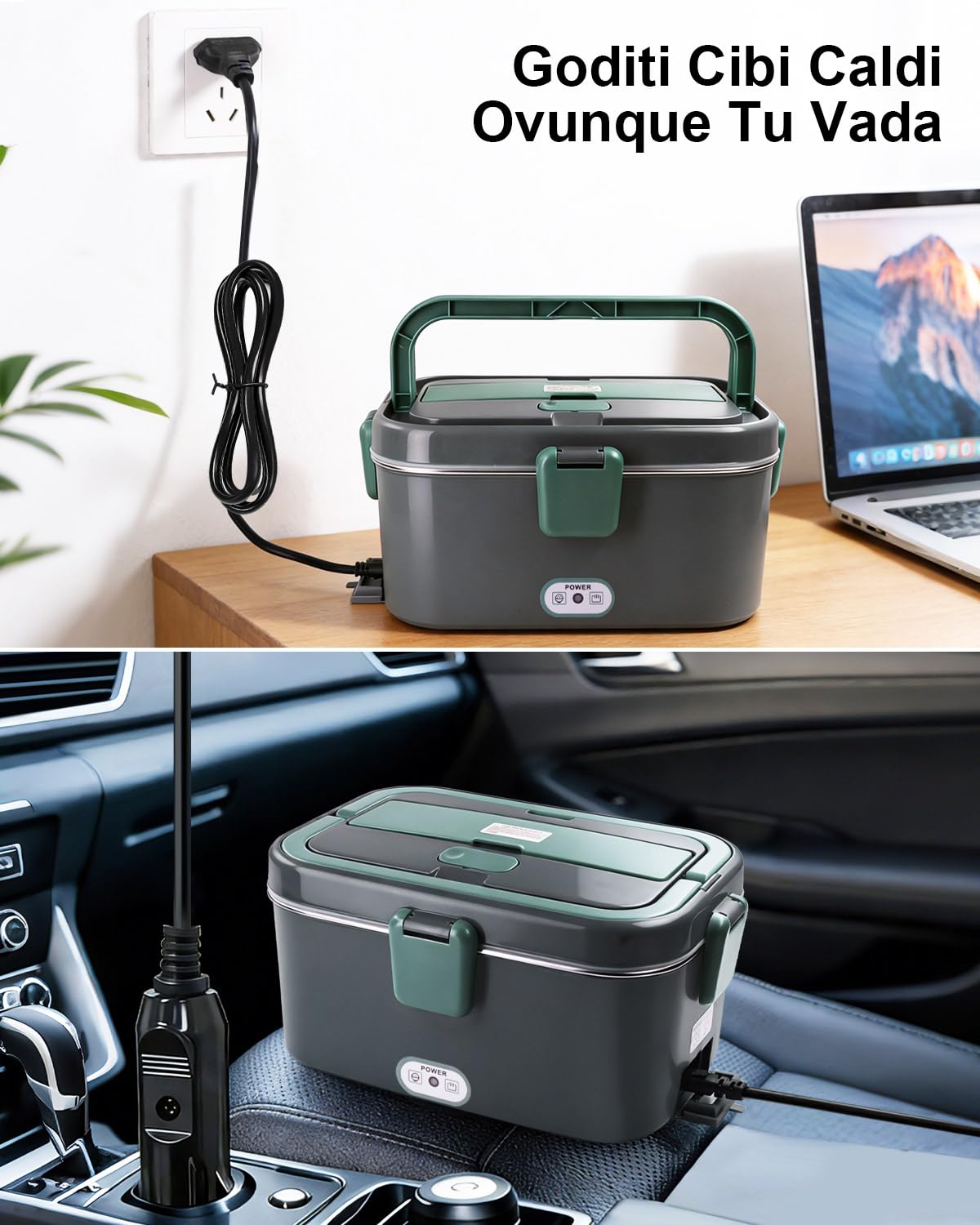 AUTOPkio 12V/24V 220V Cavo Alimentazione per Scaldavivande Elettrico, Adattatore Accendisigari per Auto Camion e Cavo per Domestico Ufficio, Compatibile con B0CGJ9VZ3V, B0DBLF6FM3, B0FLJ3GJHW