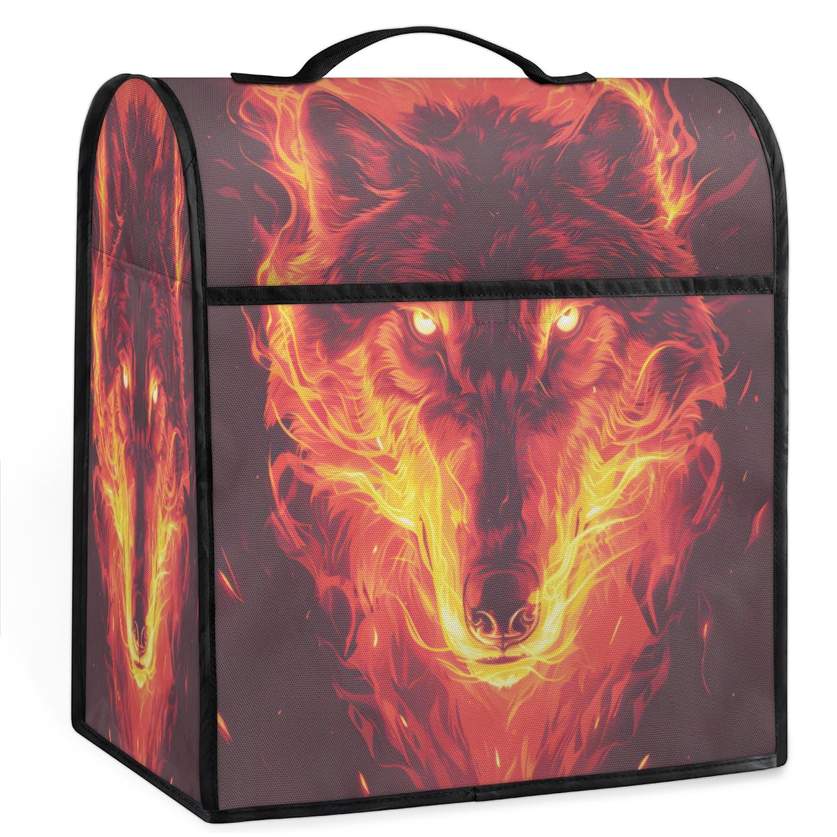 Coffee Maker Cover Flame Wolf Pattern Kitchen Appliance Covers Small Appliance Covers Blender Cover Juicer Cover Dust Covers for Kitchen Appliances with Top Handle and Pockets,Washable,C566