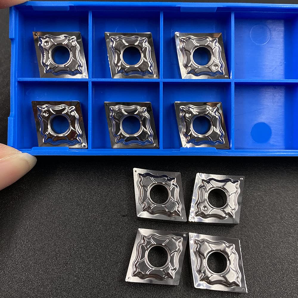 GBJ 50pcs CNMG431 -HA CNMG120404-HA Aluminum Inserts Aluminum Cutter Turning Insert Carbide Inserts for Aluminum and Silicon Carbide Turning Inserts (CNMG431-HA N01)