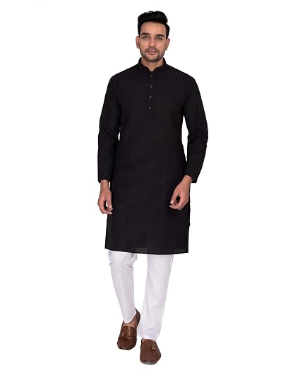 Pure Cotton Black Kurta Pajama (44 