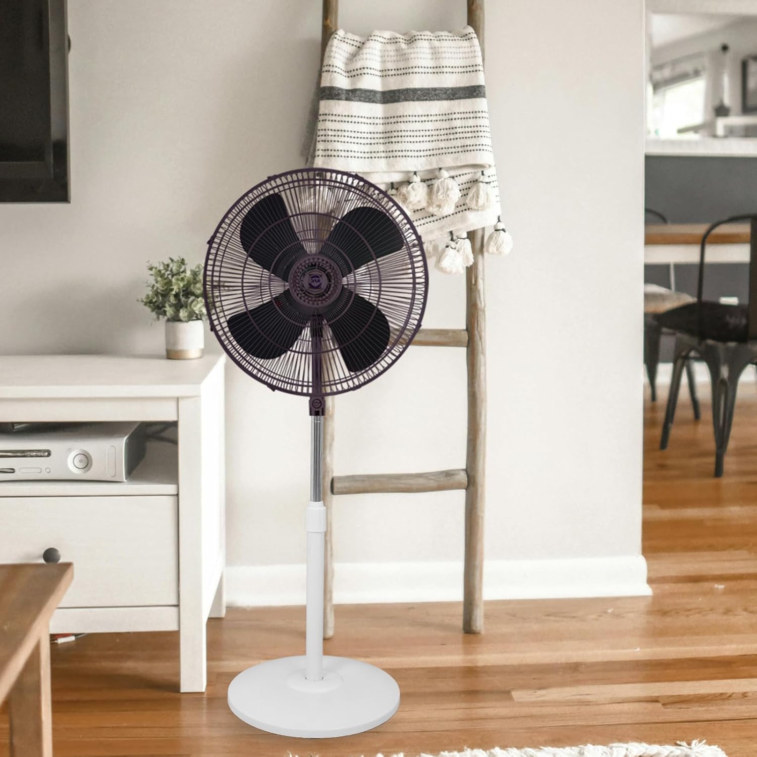 VOSAREA 1 Set Electric Fan Base, Floor Fan Supporting Base 25mm Pedestal Fan Support Rod Standing Fan Replacement Parts for Floor Fan Accessory White