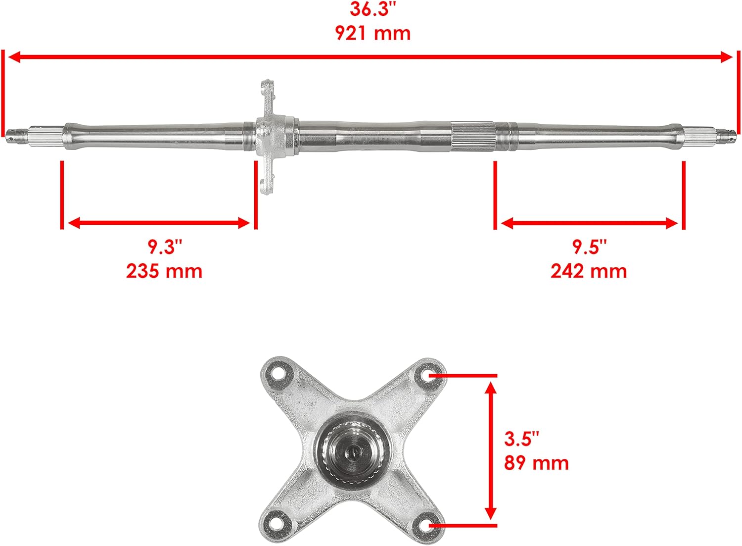 Caltric Rear Wheel Hub and Rear Axle compatible with Suzuki LT-Z400 Quadsport Z400 2003 2004 2005 2006 2007 2008